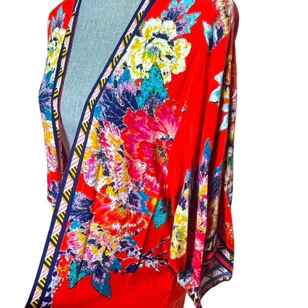 Flying Tomato Anthropologie Sz M-L Floral Print Kimono Cardigan Duster Top - Picture 6 of 12